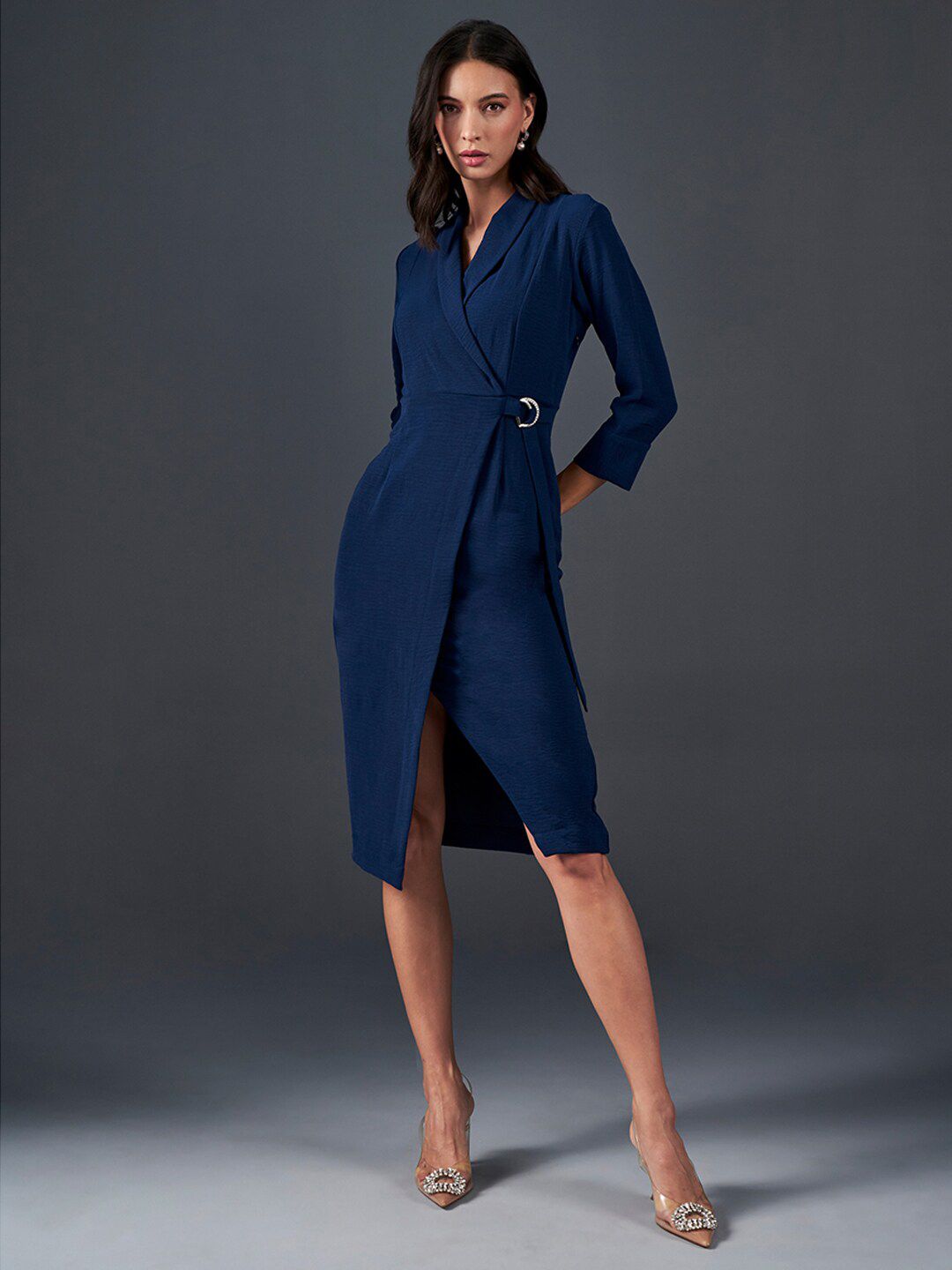 AND V-Neck Sheath Dress