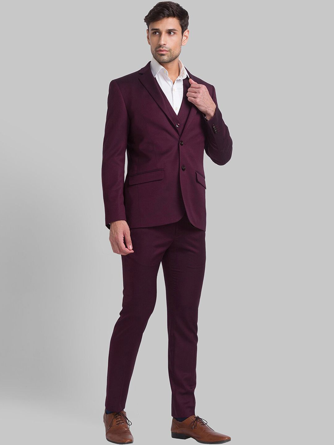 Park Avenue Men Super Slim-Fit Single Breasted Three-Pieces Formal Suits