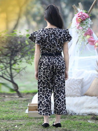 Cutiekins Girls Printed Basic Jumpsuit With Ruffles