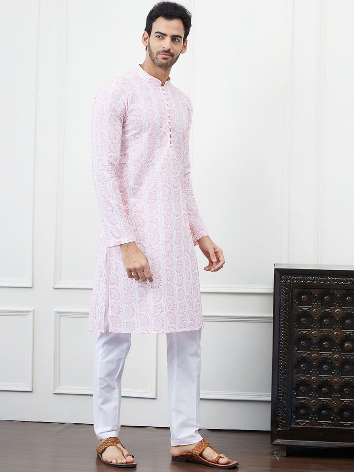 See Designs Floral Embroidered Chikankari Pure Cotton Straight Kurta with Trouser