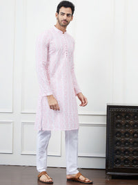 See Designs Floral Embroidered Chikankari Pure Cotton Straight Kurta with Trouser