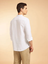 Sambungan Perancis Slim Fit Mandarin Linen Shirt