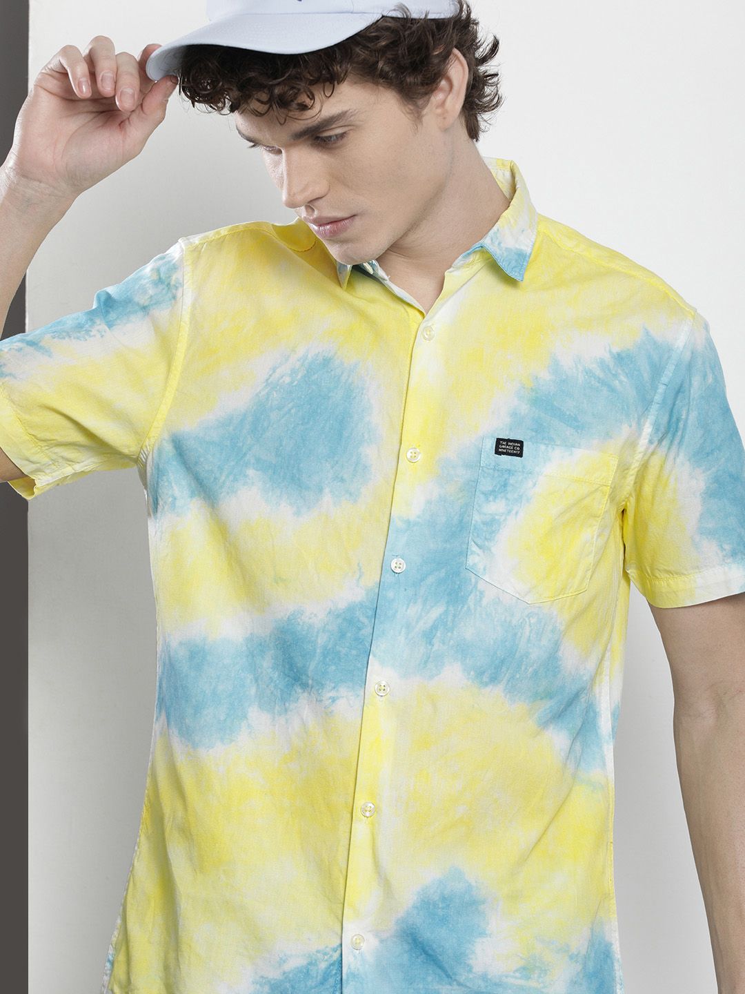 The Indian Garage Co Men Regular Fit Overdyed Resortwear Shirt
