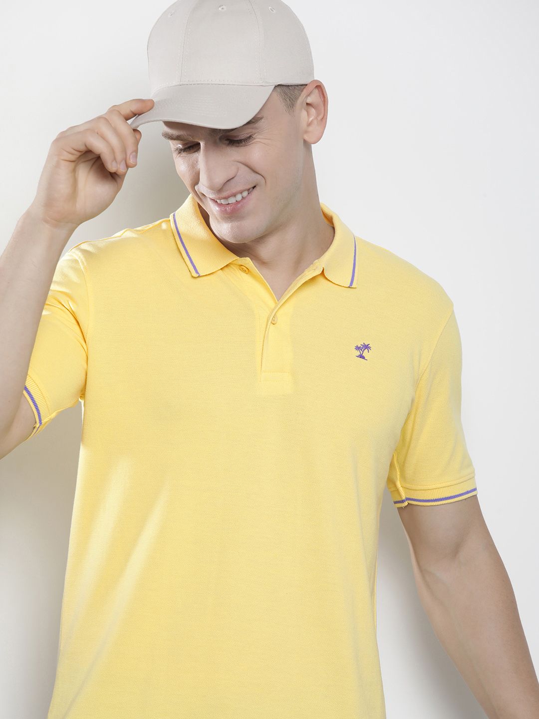 The Indian Garage Co Men Solid Polo Collar T-shirt