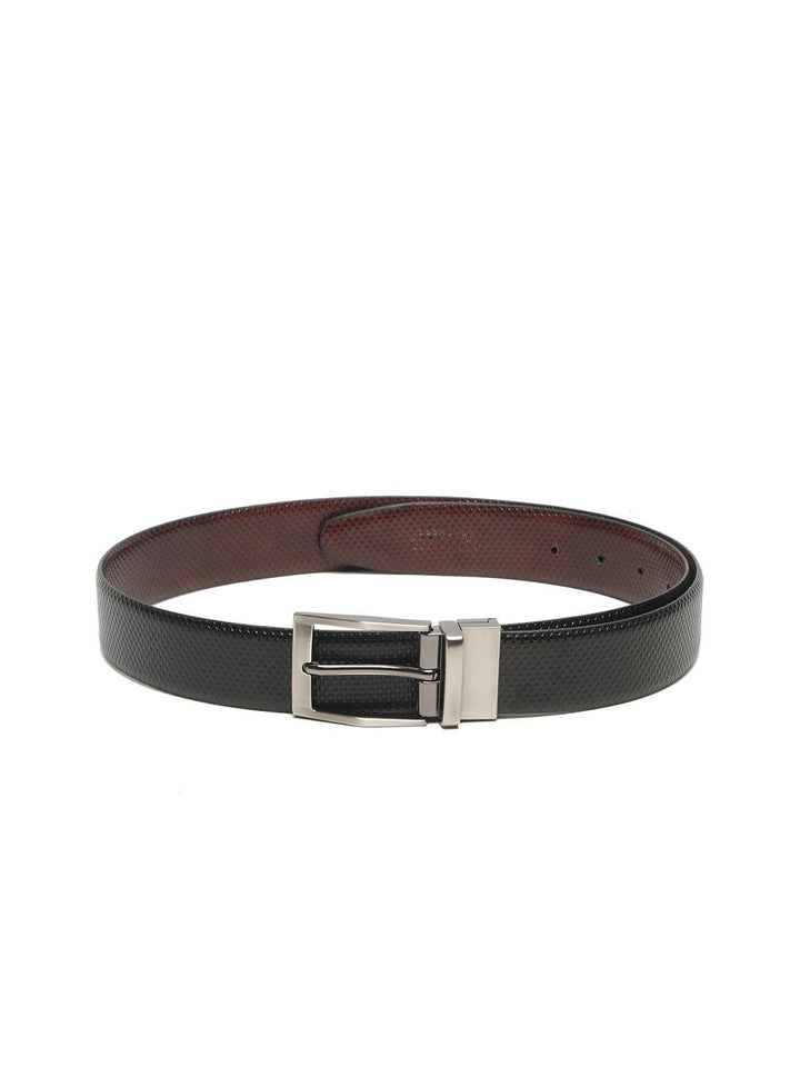 Teakwood Leathers Men Textured Leather Reversible Formal Belt