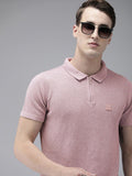 THE BEAR HOUSE Self Design Polo Collar Slim Fit T-shirt