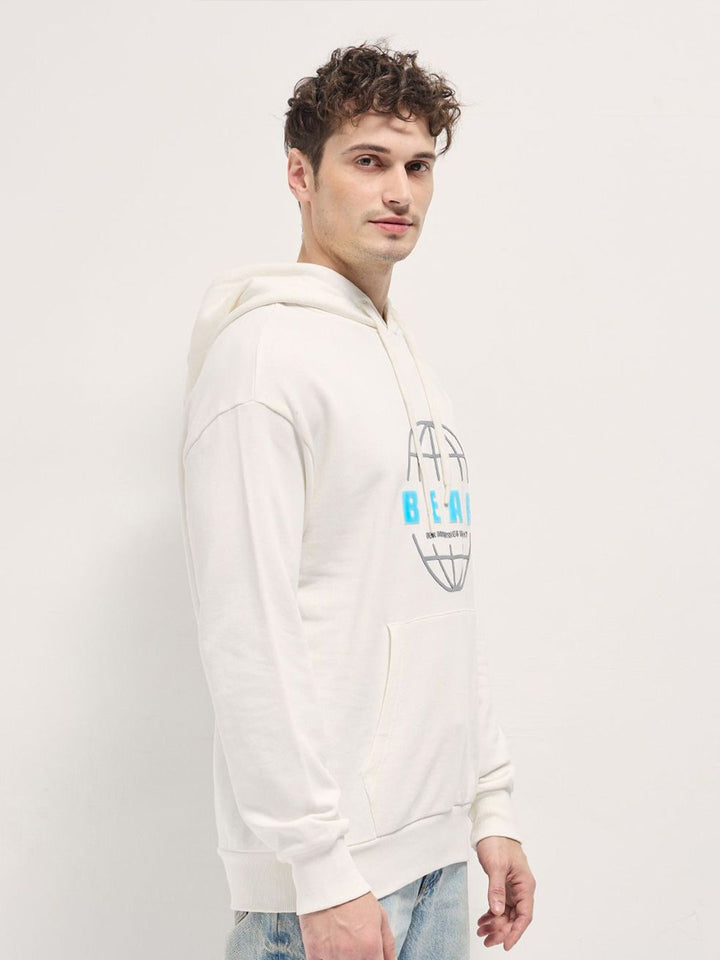 THE BEAR HOUSE Men's Cotton Graphic Printed Hooded Sweatshirt
