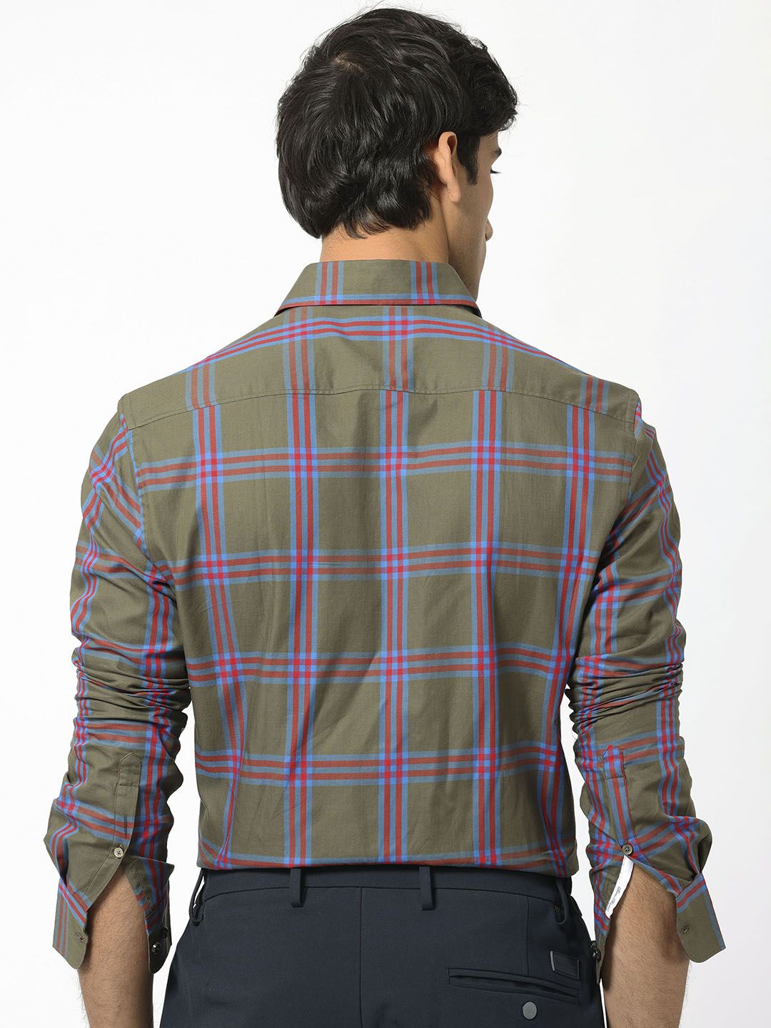 RARE RABBIT Pure Cotton Celluls Slim Fit Tartan Check Shirt