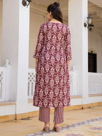 KALINI Ethnic Motifs Printed Straight Kurta with Trousers & Dupatta