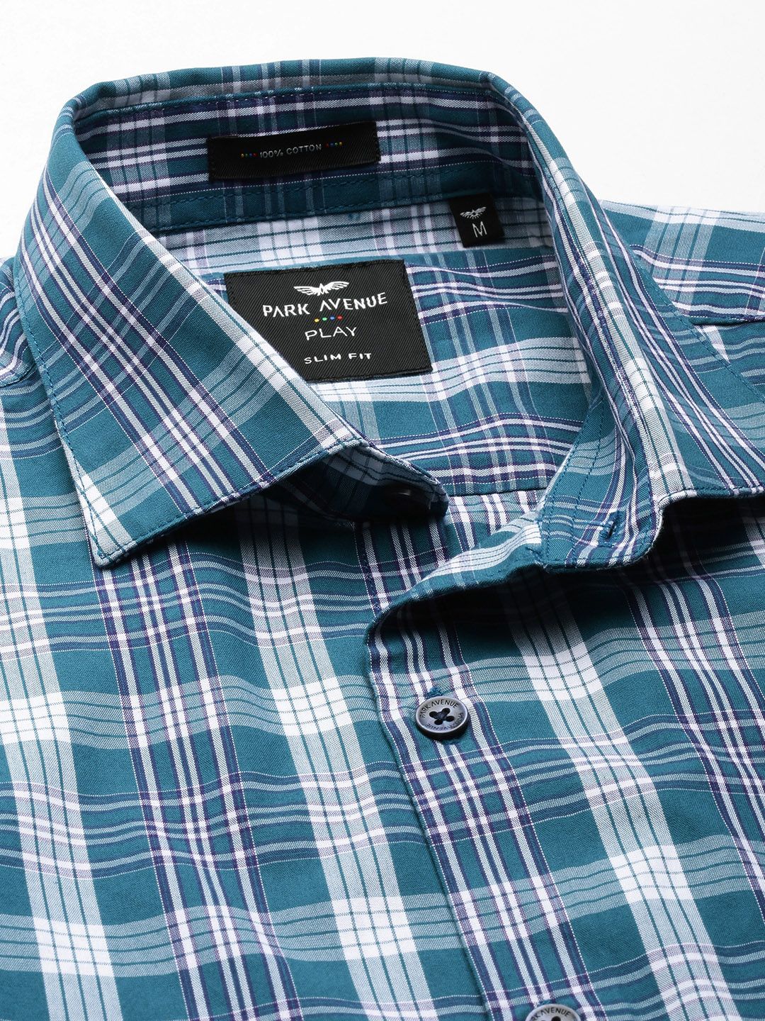 Park Avenue Men Slim Fit Tartan Checks Opaque Pure Cotton Casual Shirt