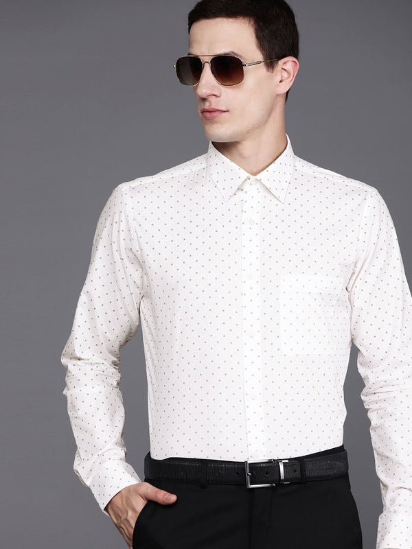Raymond Men Printed Organic Cotton Slim Fit Opaque Formal Shirt