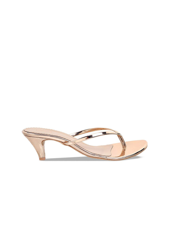 Mochi Gold toned Kitten Heels