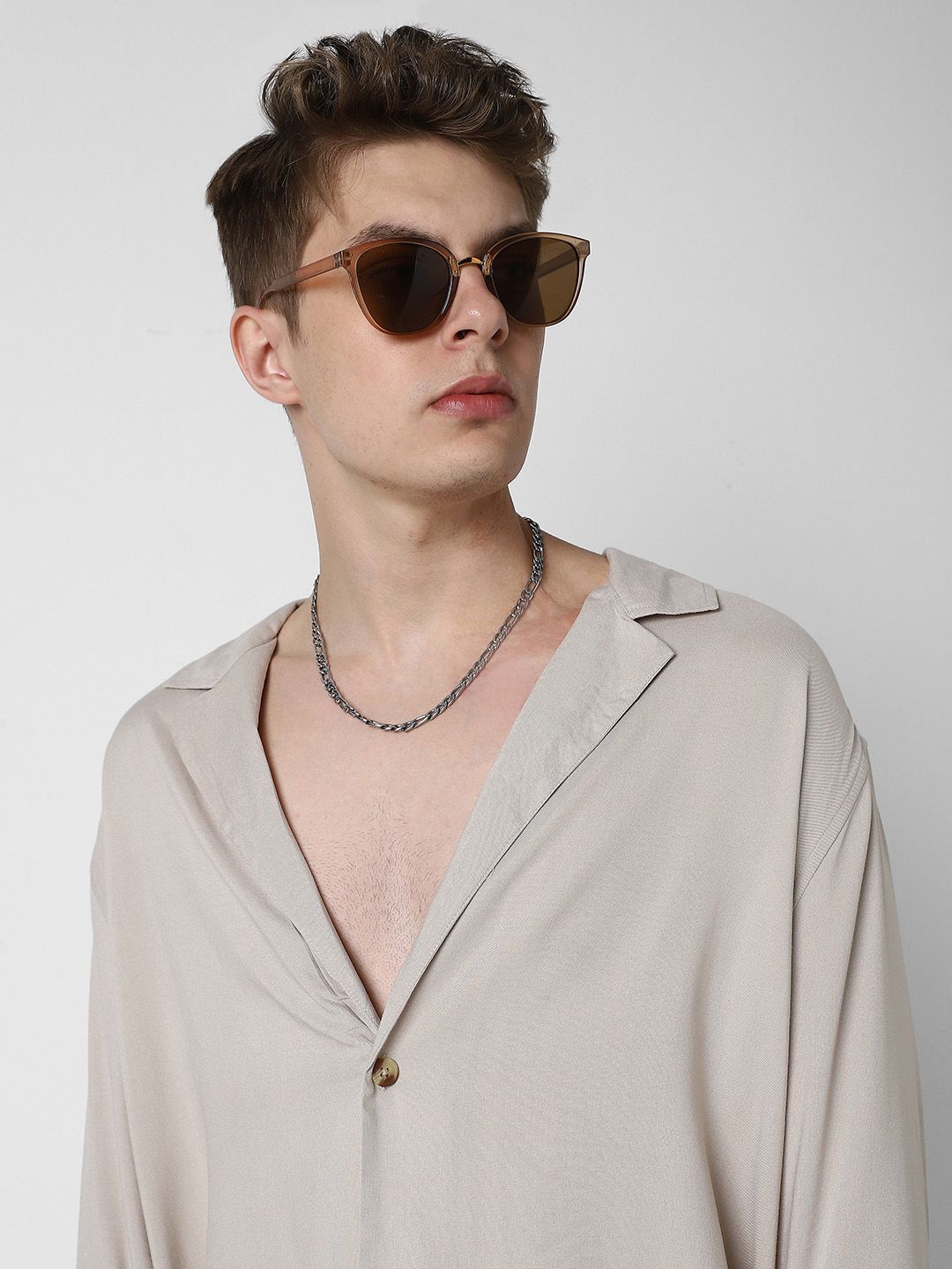 VASTRADO Men Classic Solid Cuban Collar Casual Shirt