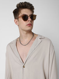 VASTRADO Men Classic Solid Cuban Collar Casual Shirt