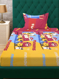 Moda Rapido X KLOTTHE Watak Kartun Kuning 400 TC Cadar Bujang dengan 1 Sarung Bantal