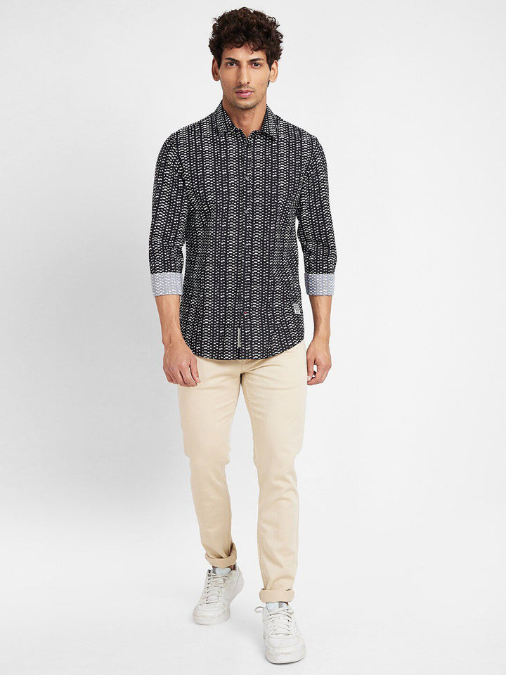 Being Human Slim Fit Abstract Printed Casual Shirt