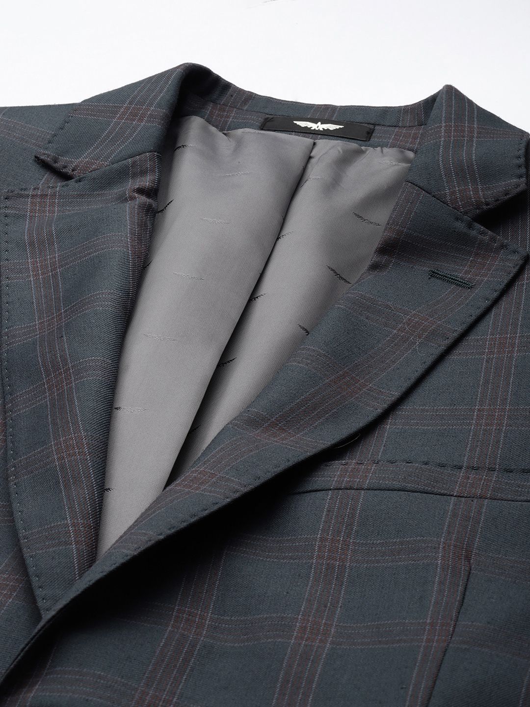 Park Avenue Checked Single Breasted Super Slim Fit 3 Piece Formal Suits