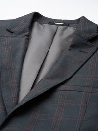 Park Avenue Checked Single Breasted Super Slim Fit 3 Piece Formal Suits