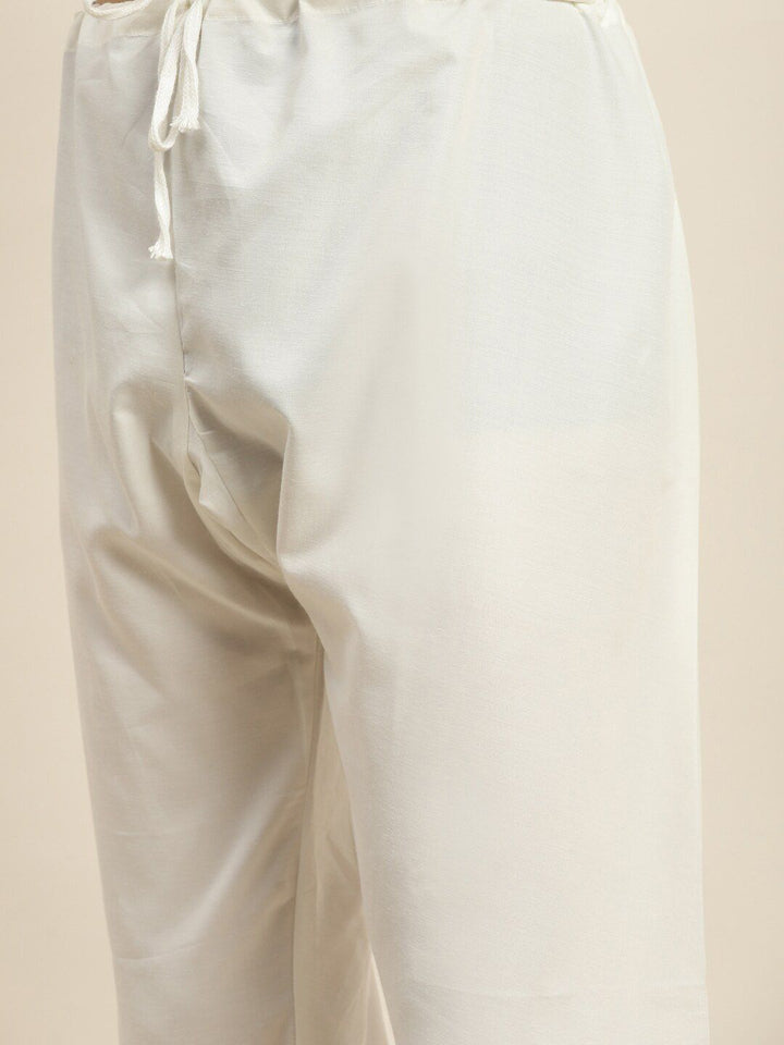 SOJANYA Ethnic Motifs Woven Design Mandarin Collar Kurta With Pyjamas & Nehru Jacket