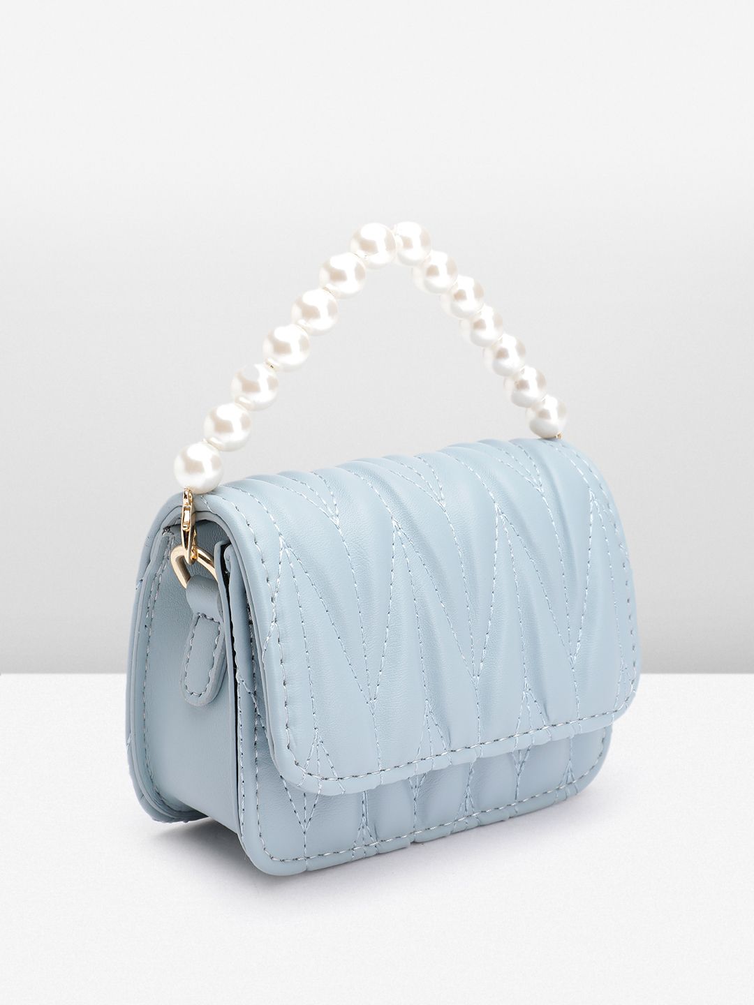 DressBerry Structured Quilted Satchel Bag