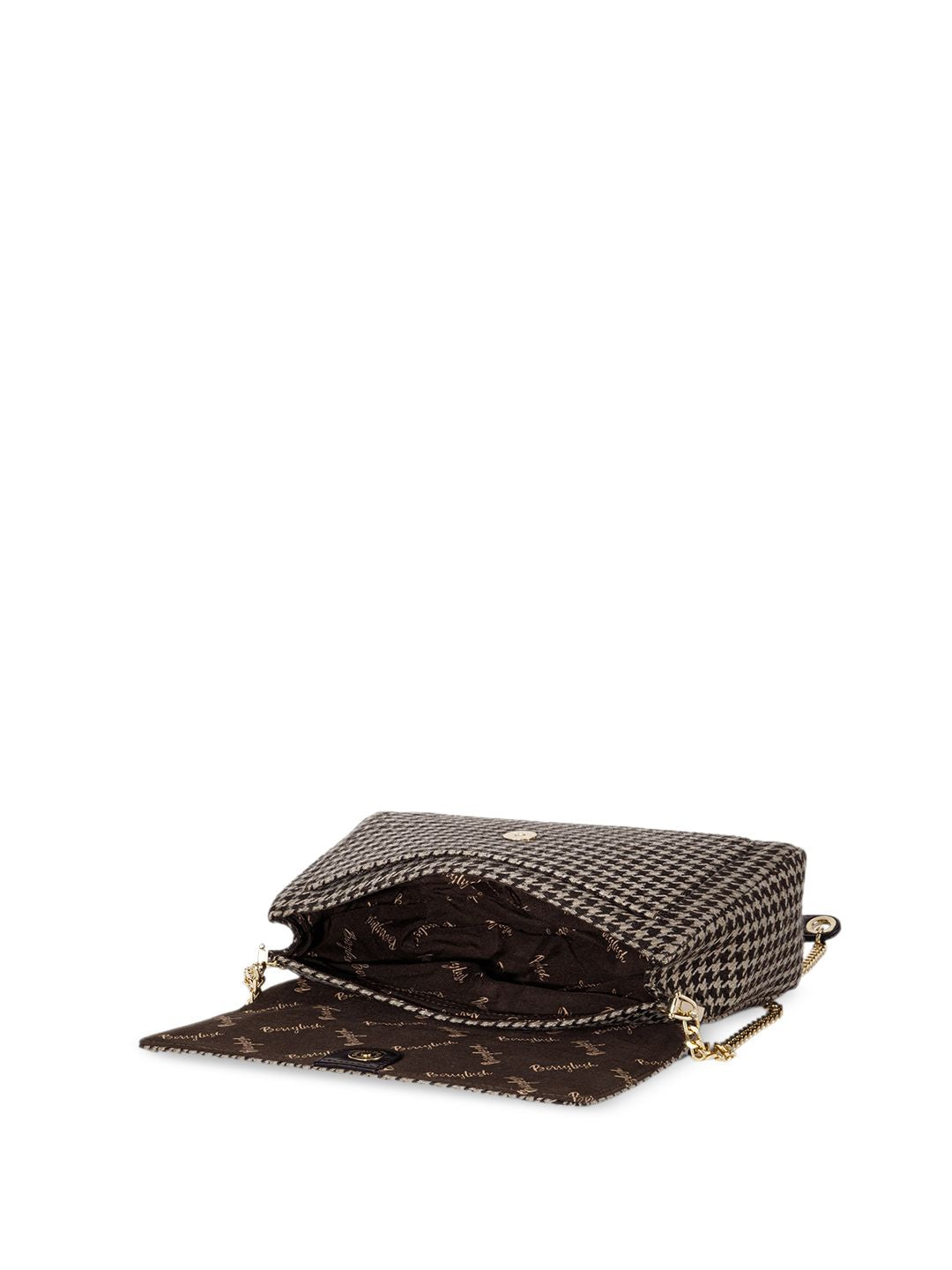 Berrylush Brown Self Design Structured Sling Bag