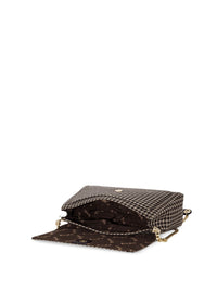 Berrylush Brown Self Design Structured Sling Bag