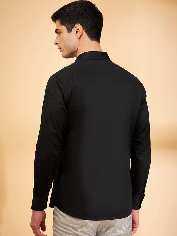 DENNISON Smart Spread Collar Cotton Casual Shirt