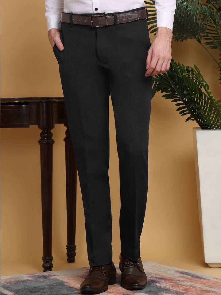 Moda Rapido Men Slim Fit Easy Wash Pleated Trousers