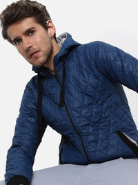 Campus Sutra Men Blue Windcheater Luar Jaket Selimut