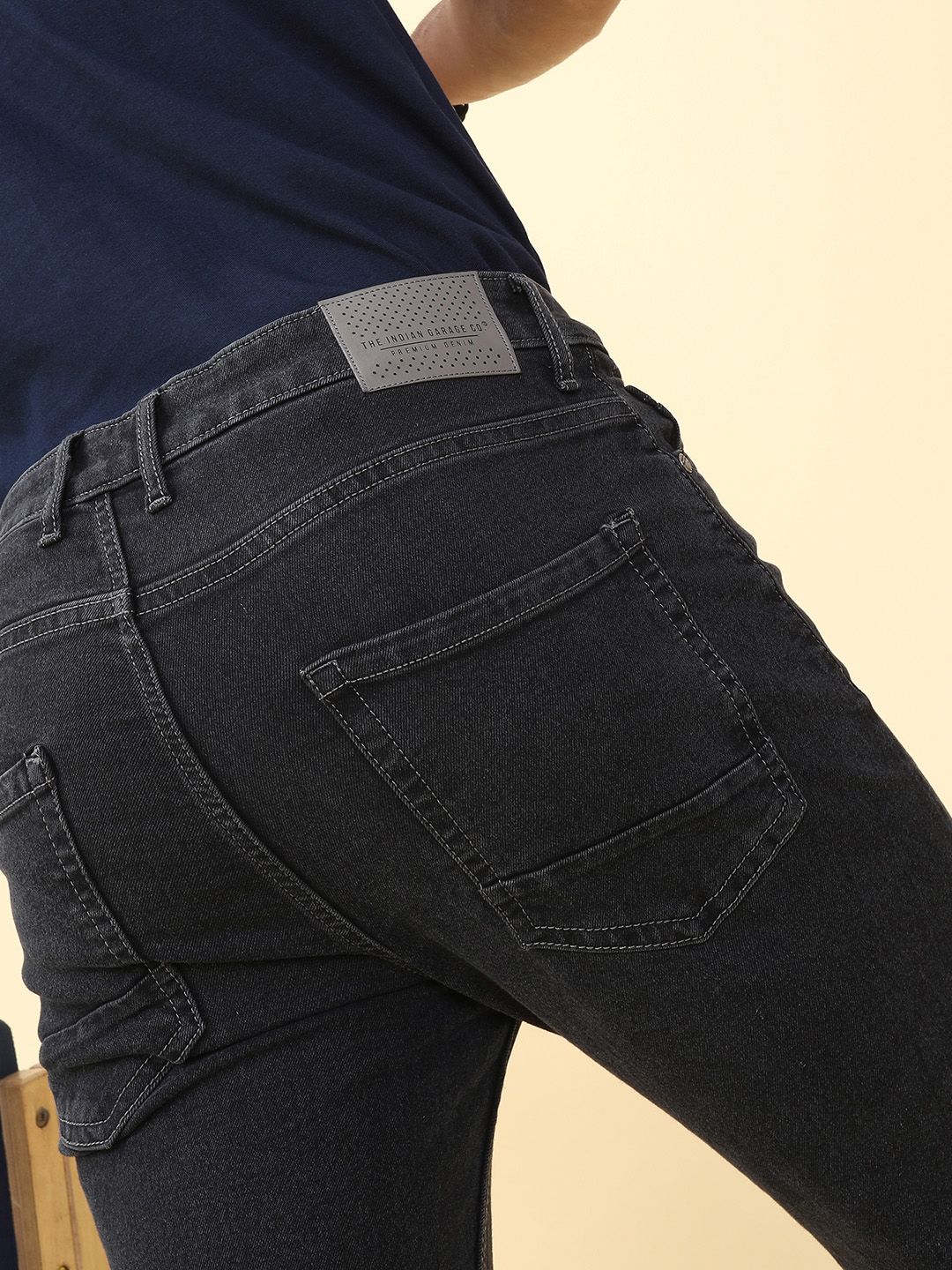 The Indian Garage Co Men Black Slim Fit Mid-Rise Clean Look Jeans