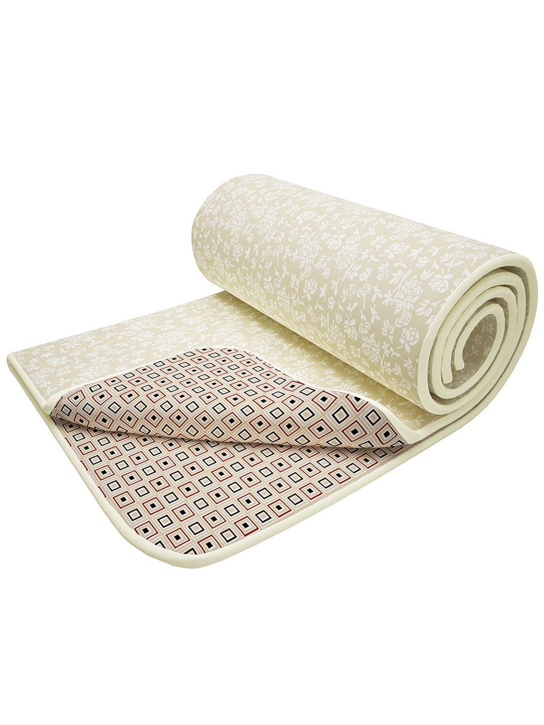 Story@home Beige & Grey Floral AC Room 150 GSM Double Bed Dohar