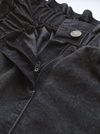 SASSAFRAS Women Black Regular Fit High-Rise Clean Look Jeans