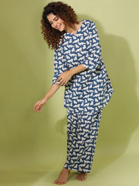 SANSKRUTIHOMES Conversational Printed Pure Cotton Night suit