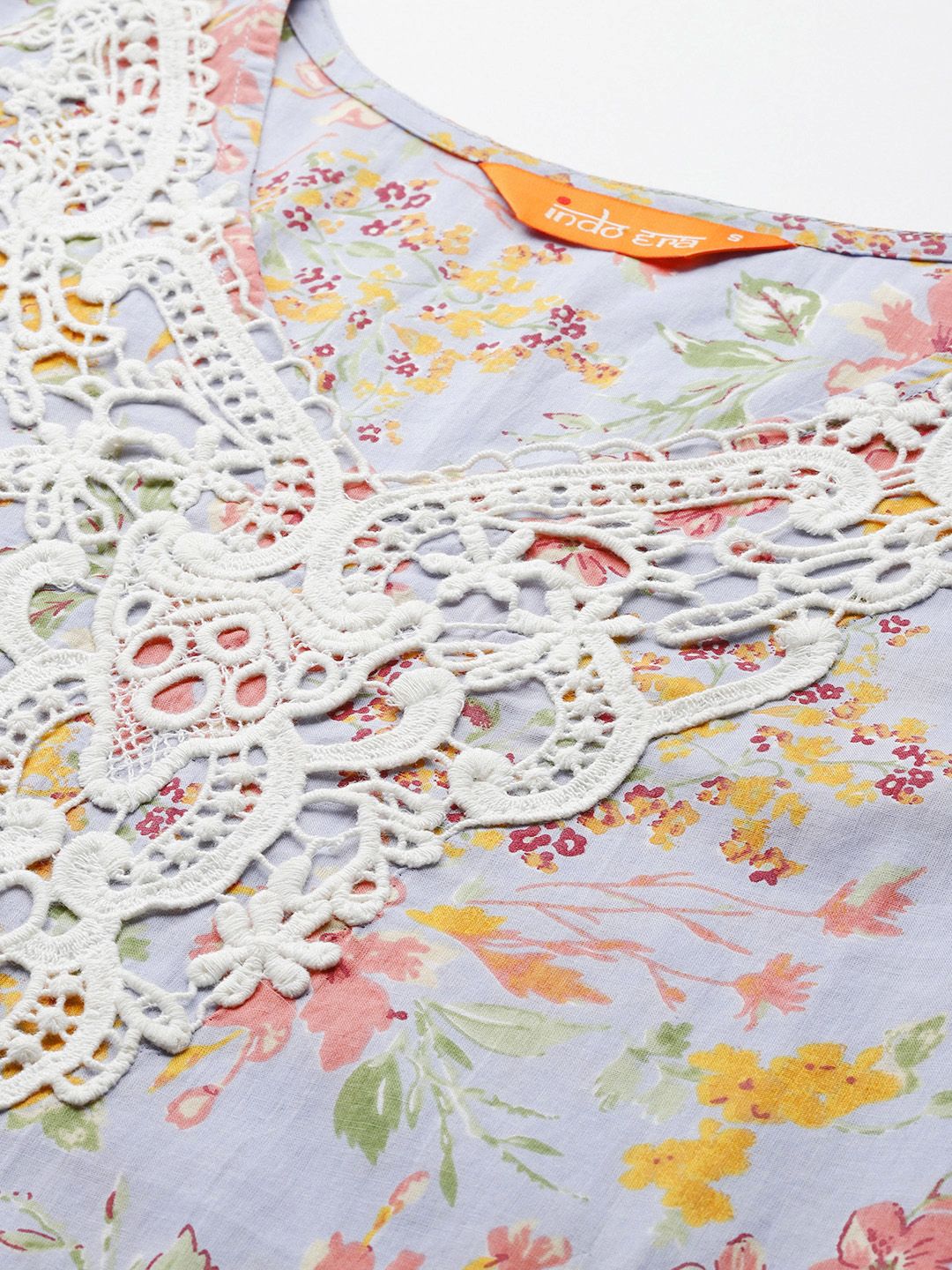 Indo Era Floral Printed Pure Cotton Kurta with Salwar & With Dupatta