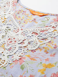 Indo Era Floral Printed Pure Cotton Kurta with Salwar & With Dupatta