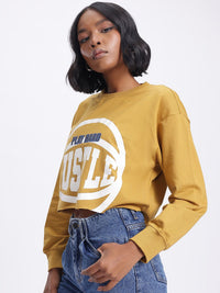 DressBerry Graphic Printed Crop Sweatshirt