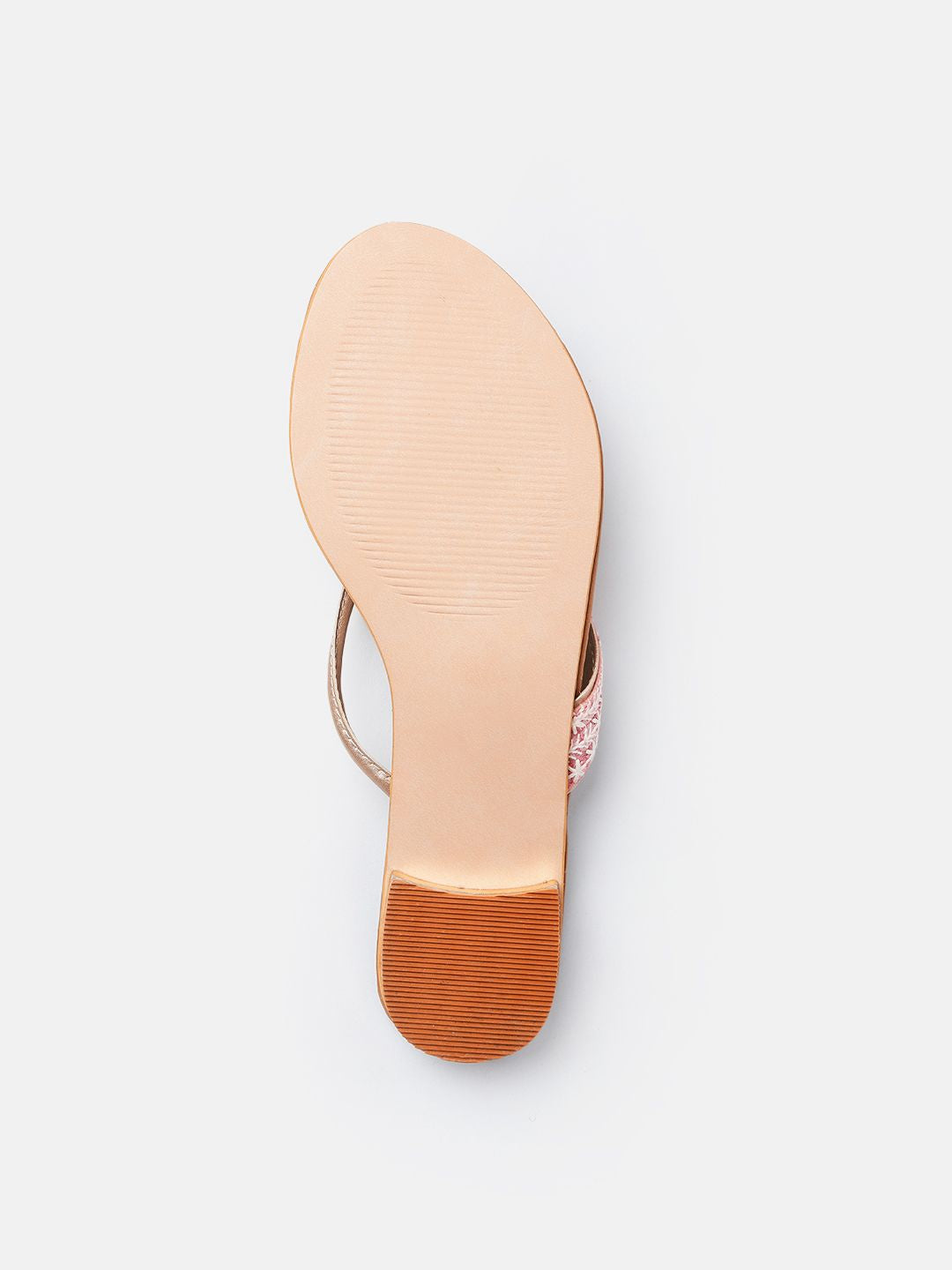 Anouk Women Floral Embroidered T-Strap Flats