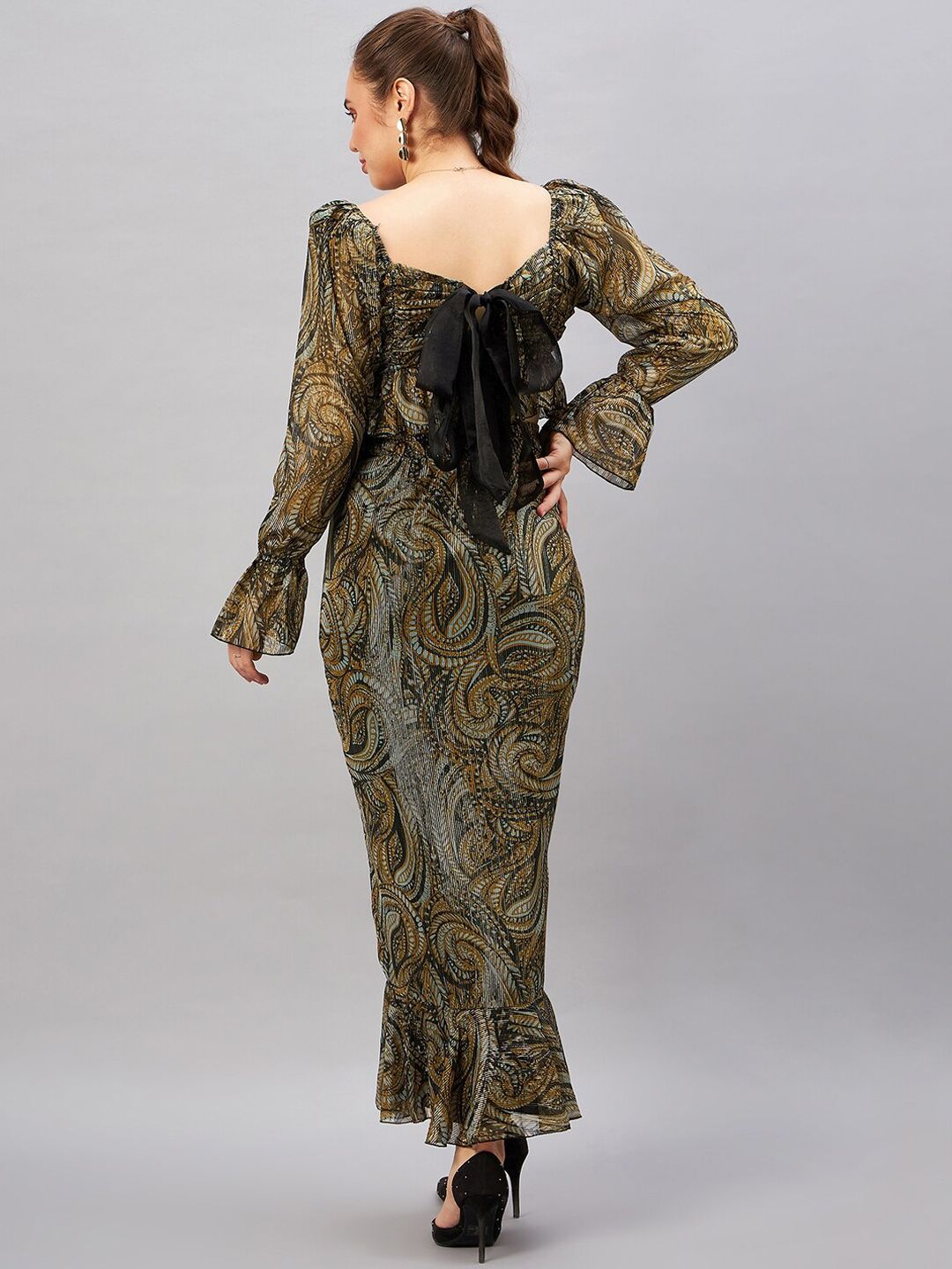 Antheaa Printed Top With Skirt