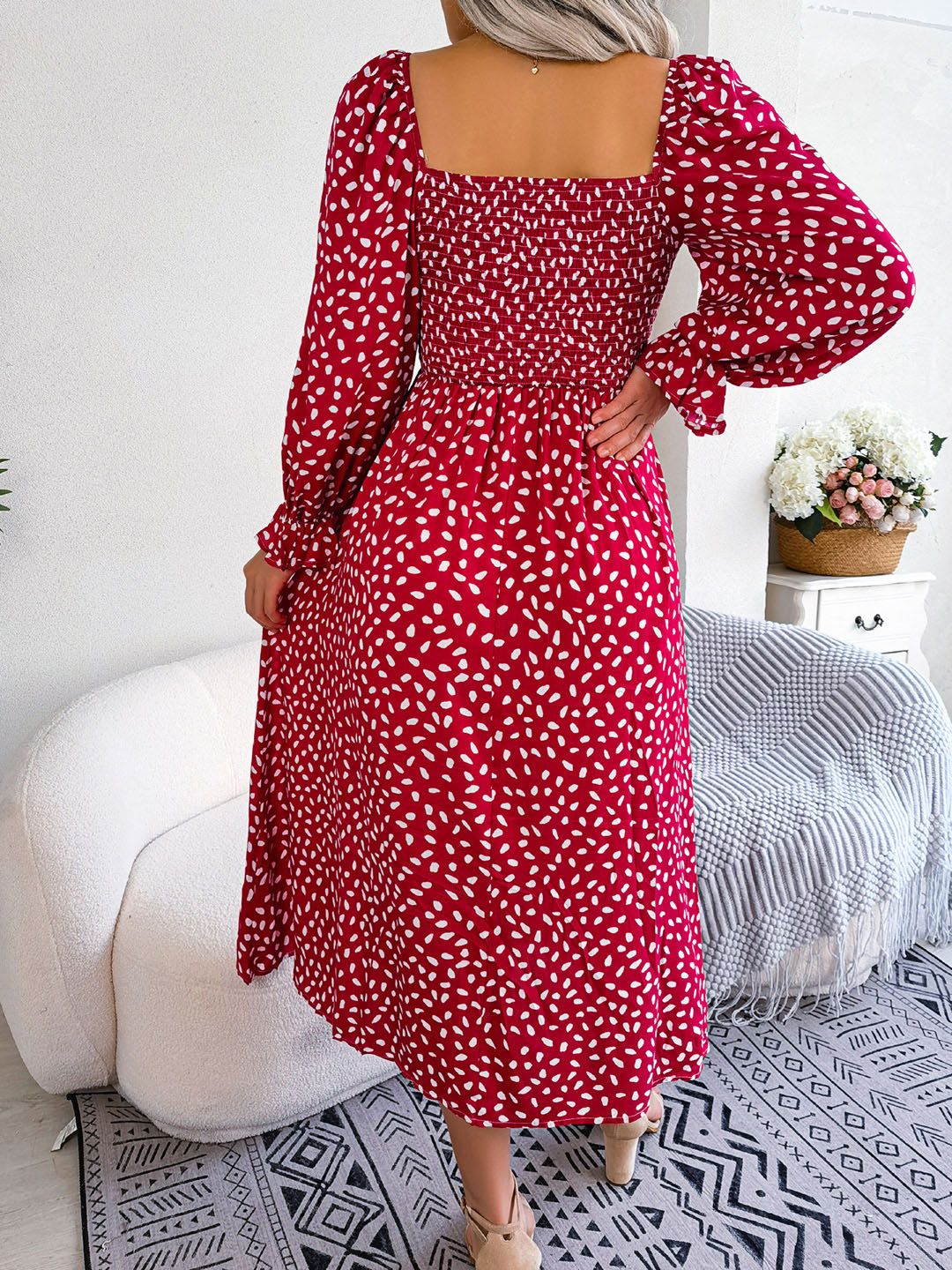 all about you Polka Dot Print Fit & Flare Dress