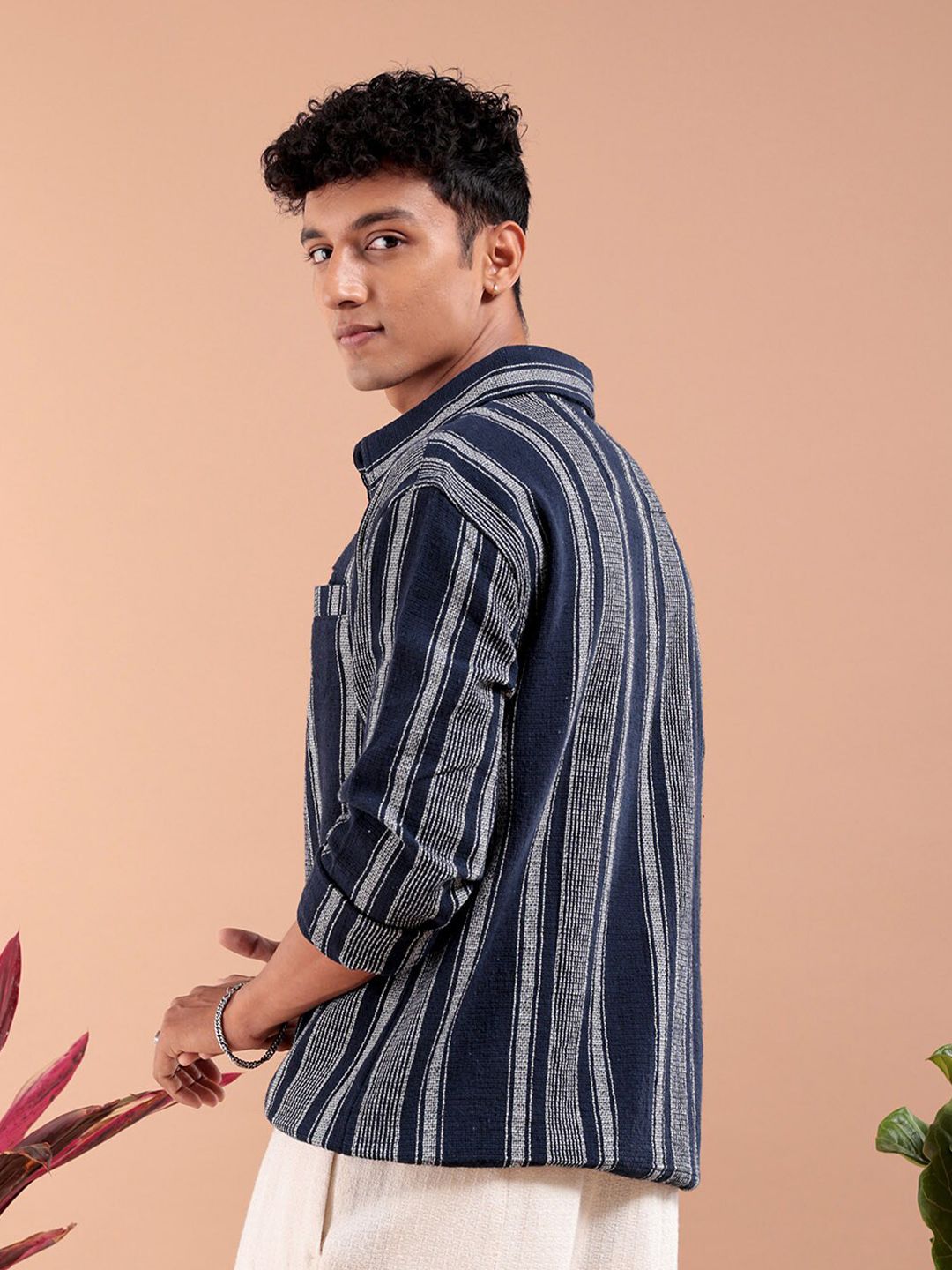 The Indian Garage Co Men Regular Fit Striped Resortwear Shirt