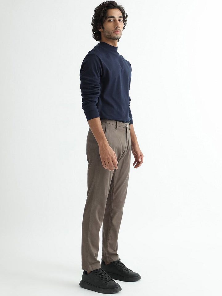 RARE RABBIT Men Slim Fit Mid-Rise Cotton Casual Trousers