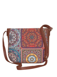 ZOUK Multicoloured Floral Printed Structured Sling Bag