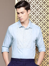 House of Pataudi Men Embroidered Red Carpet Party Shirt