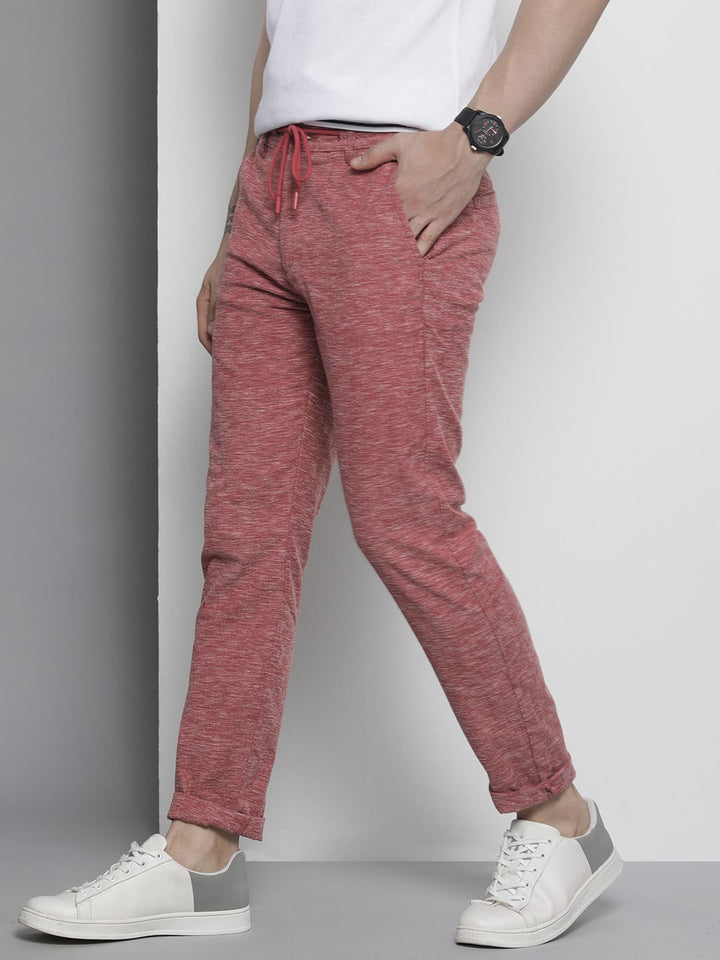 The Indian Garage Co Men Pink Joggers Trousers