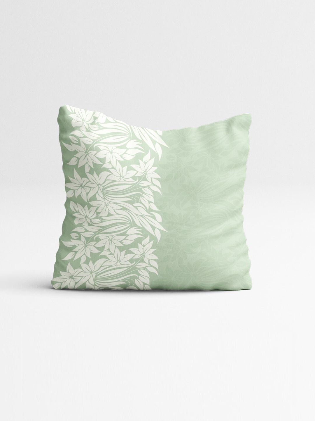 STITCHNEST Teal & Peach-Coloured Set of 2 Floral Square Cushion Covers