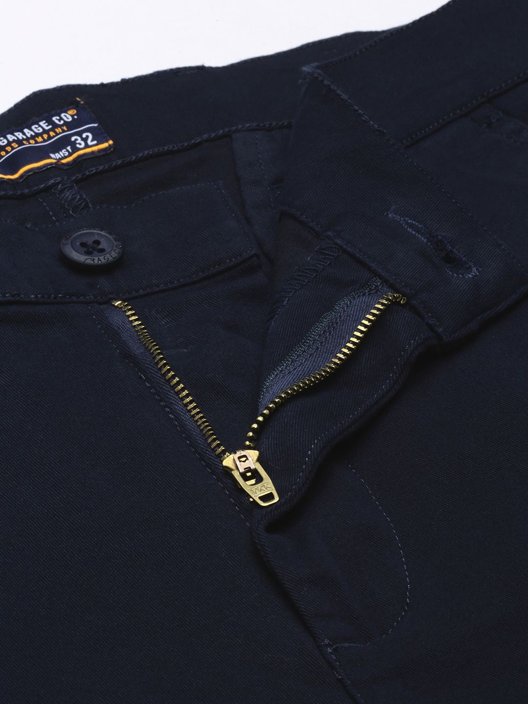 The Indian Garage Co Men Navy Blue Slim Fit Trousers