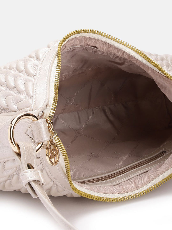 Lino Perros Structured Baguette Heart Quilted Bag