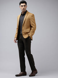 Park Avenue Super Slim Fit Self Design Notched Lapel Single-Breasted Formal Blazer