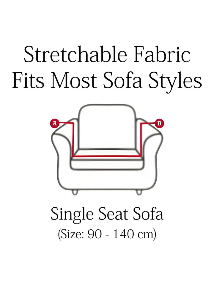 Cortina Pink Elastic Stretchable Sofa Cover With Arms