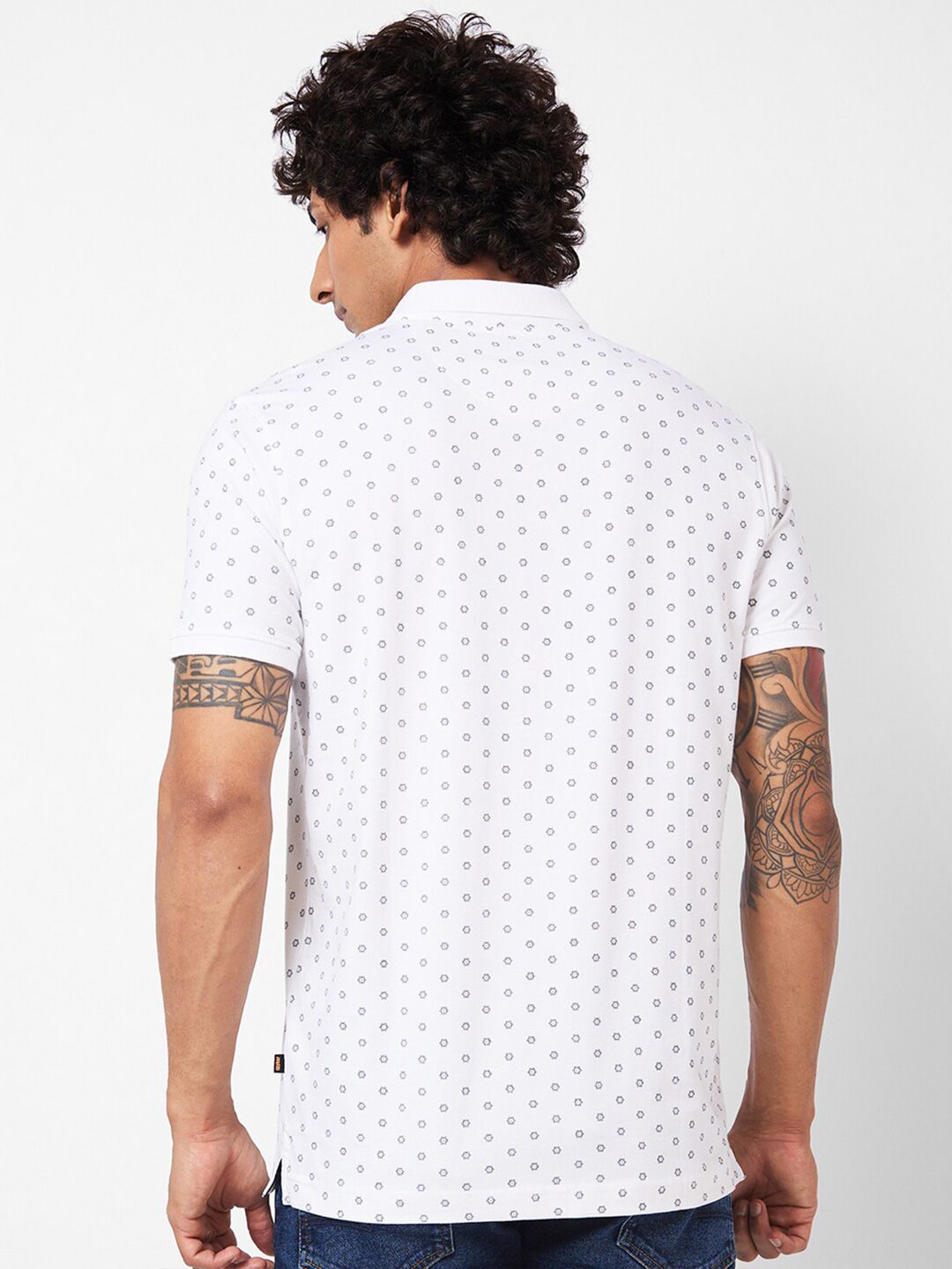 SPYKAR Printed Polo Collar Slim Fit T-shirt